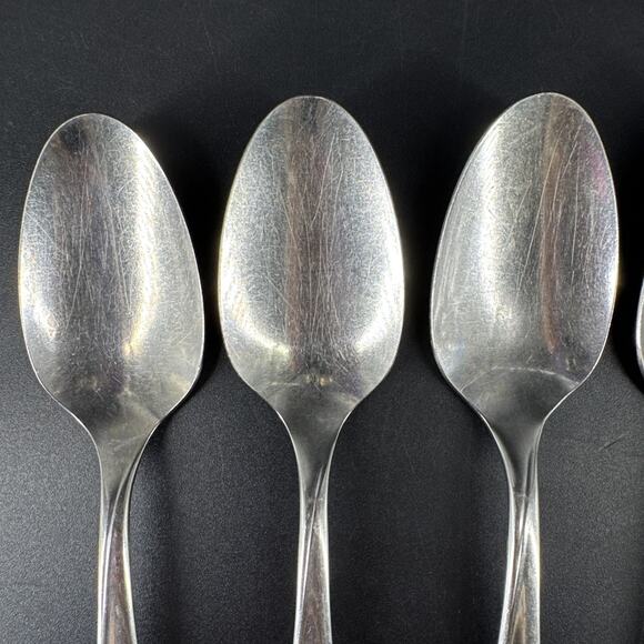 Wm A Rogers Oneida Surf Club Stainless Oval Teaspoons Lot of 6 - Picture 6 of 9